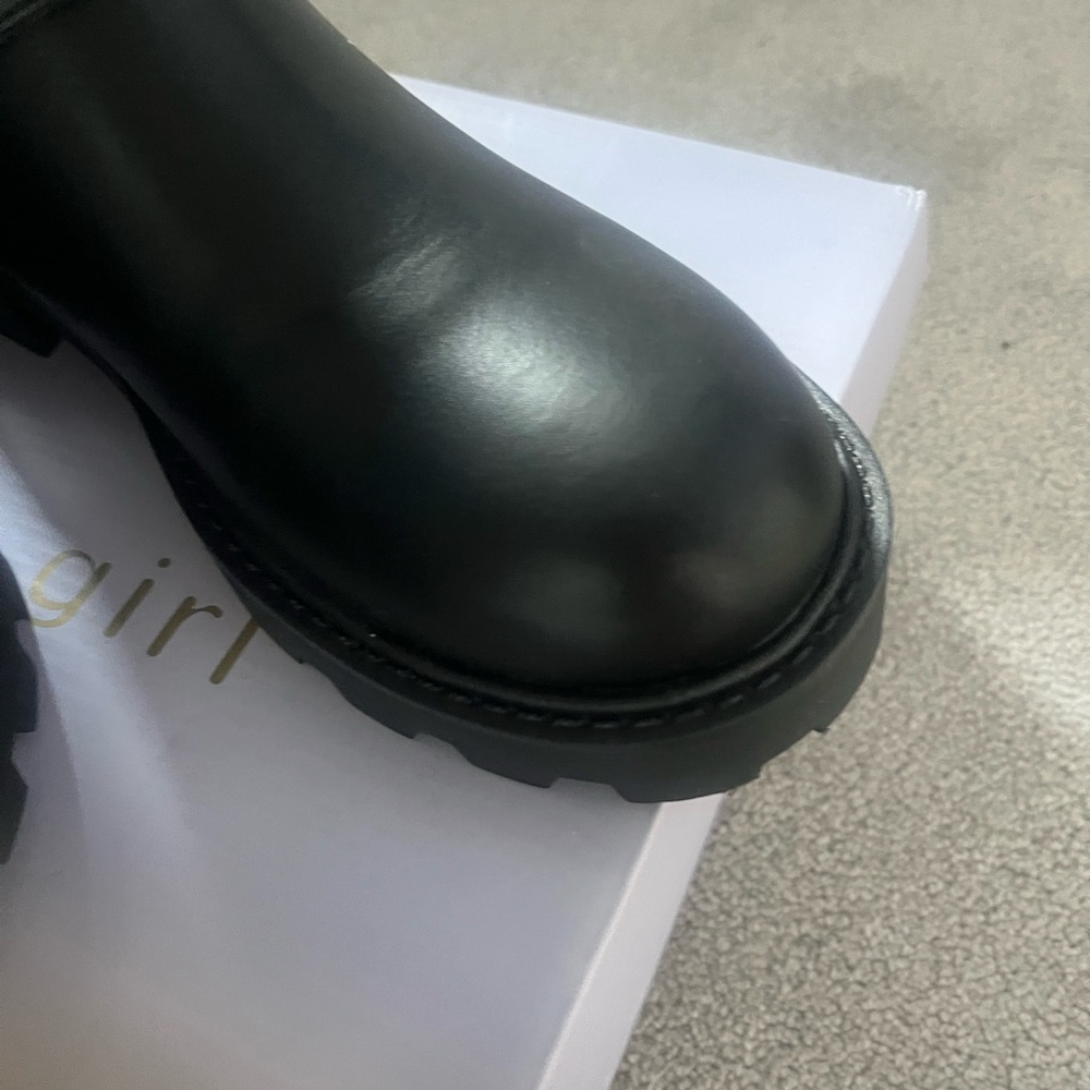Madden Girl Black Tall Combat Moto Boots - Picture 9 of 16